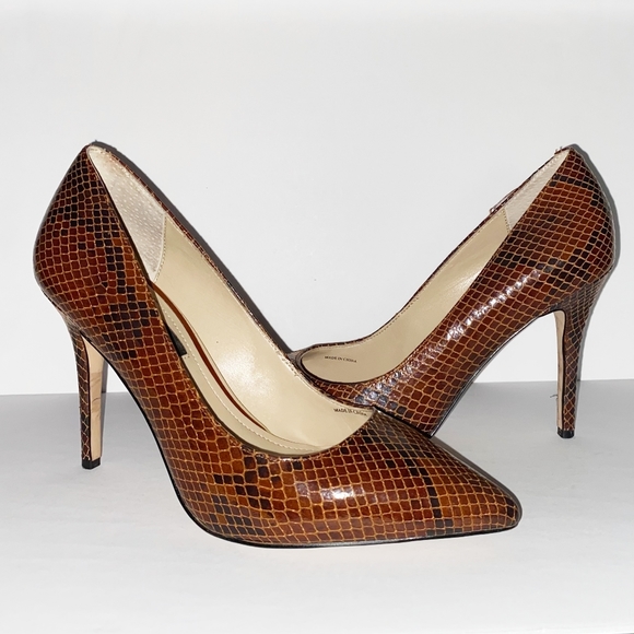 White House Black Market Shoes - White House Black Market Snake Print Heels Size 7M